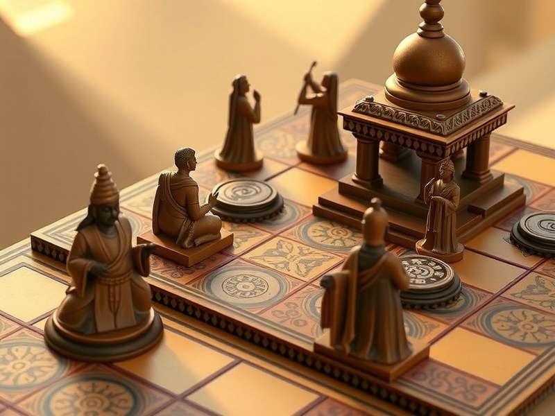 Sequence board game setup with cards and chips