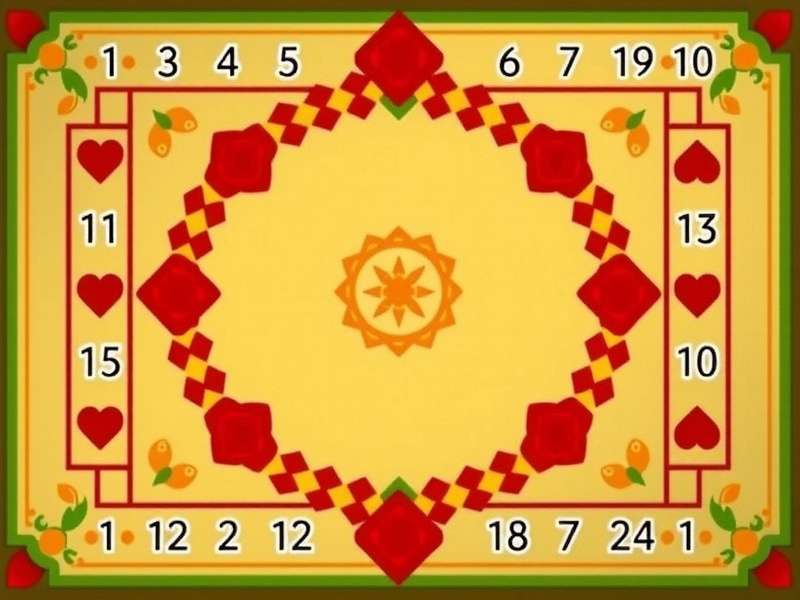Close-up of Sequence game board highlighting the four corner chips and card placement