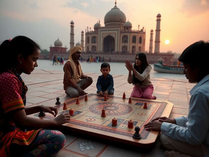 Children playing Sequence board game with excitement