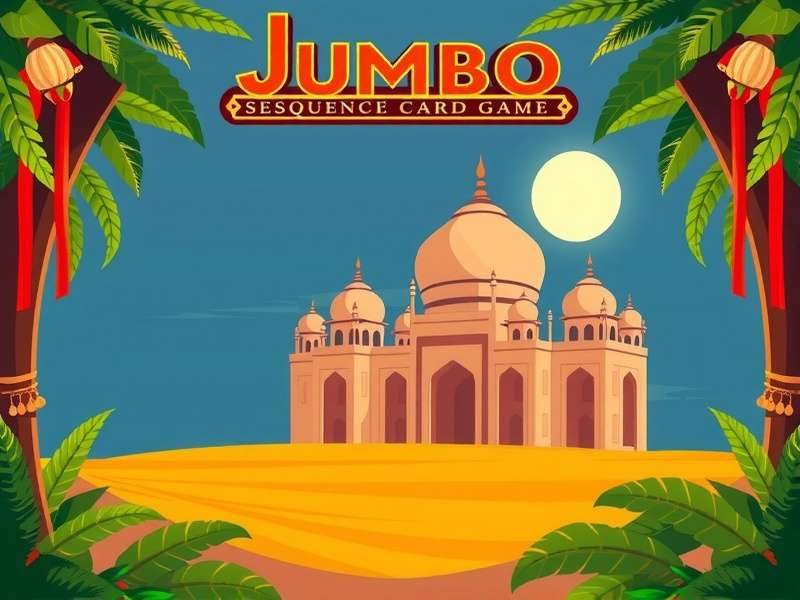 Jumbo Sequence Card Game set with cards and chips on a wooden table