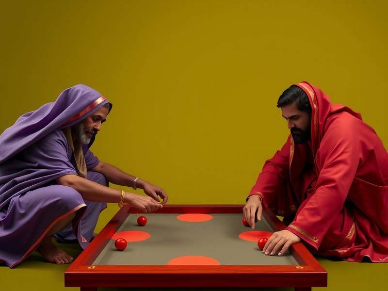 Sequence board game setup for three players showing cards and chips