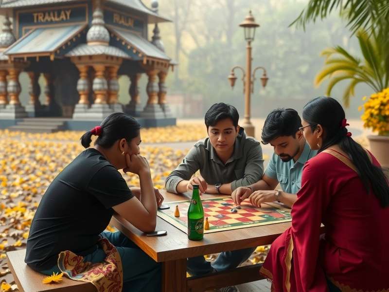 Professional setup of Sequence board game with cards and chips on a wooden table