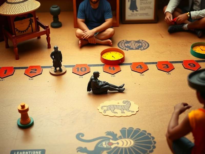 Sequence board game setup with cards and chips