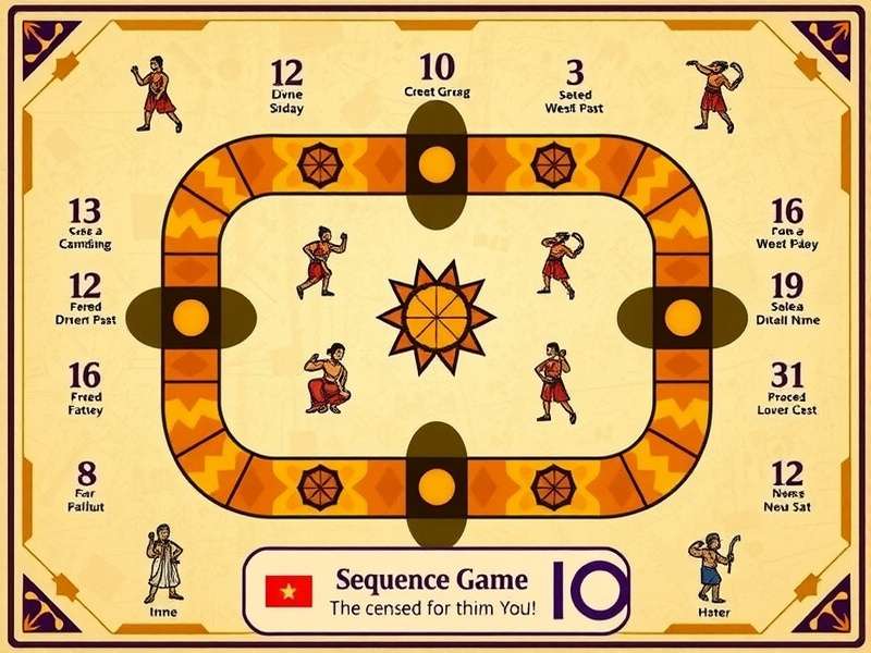 Sequence board layout showing 10x10 grid with card positions and free corners