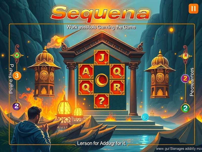 Sequence board game setup with cards and chips