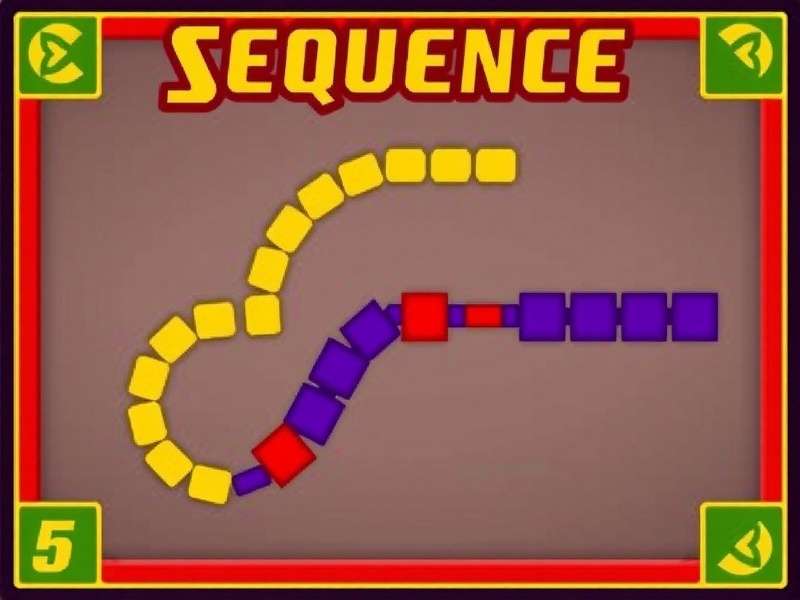 Sequence board game setup with cards and chips on the board