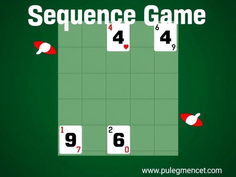 Sequence game board set up for 6 players with three teams of two players each