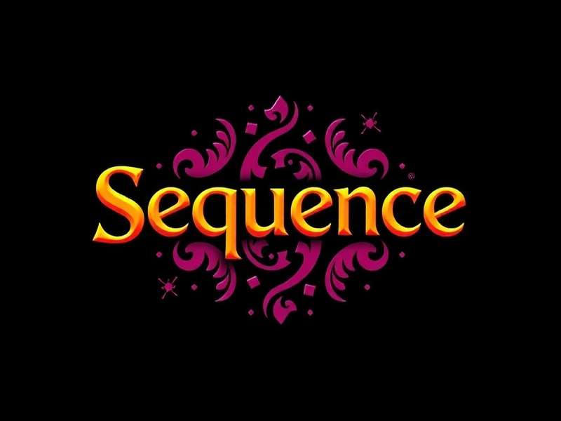 Sequence Logo detail showing the hidden playing card motif and custom serif typography